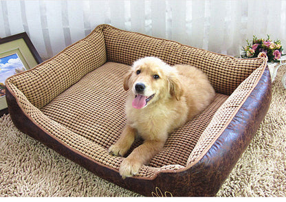 Suede Pet Bed with Blanket & Mat