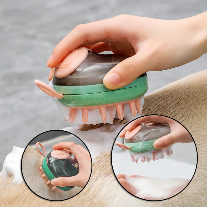 2-in-1 Pet Grooming Brush & Shampoo Dispenser