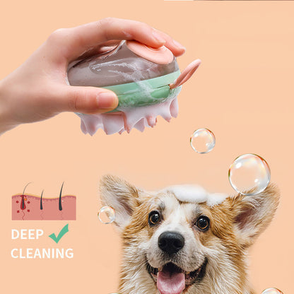 2-in-1 Pet Grooming Brush & Shampoo Dispenser